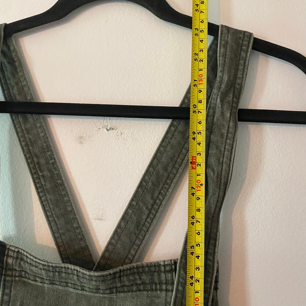 Free People Gray Black Overalls Straight Leg Boho Retro Women's size 28 - Picture 9 of 9